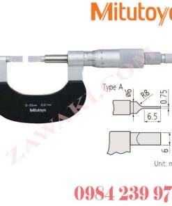 122-105 Panme đo ngoài cơ khí đo rãnh Mitutoyo 100-125mm