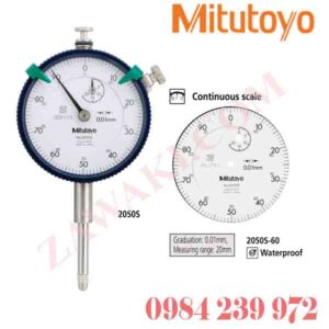 2050S-60 Đồng hồ so Mitutoyo 20 mm (1 mm)x0.01mm